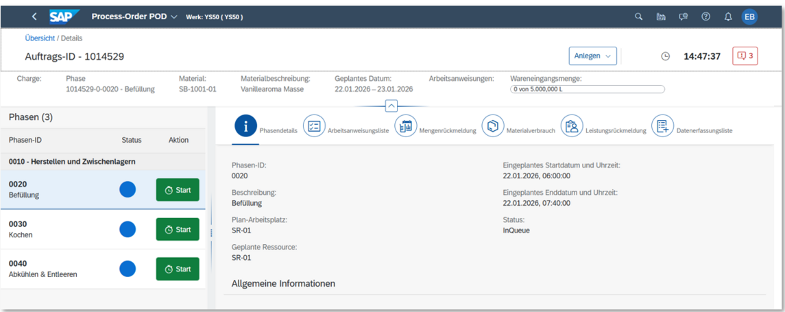 Screenshot: POD-Designer in SAP Digital Manufacturing