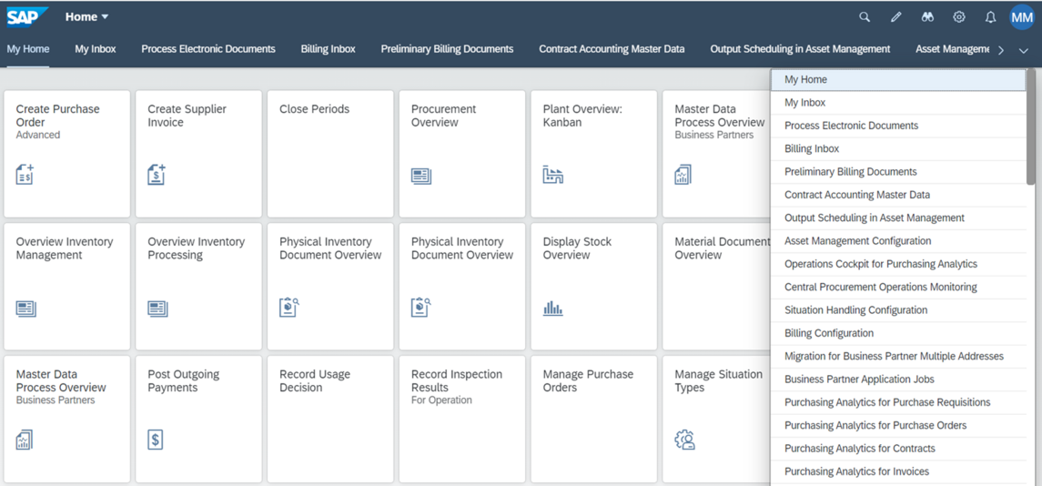 [Translate to English:] Fiori Launchpad